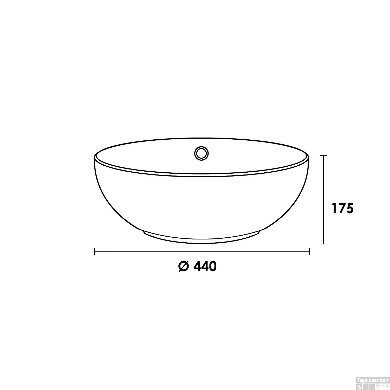 Opbouwwastafel Keramiek Kos (440x440x175 Mm) 5 Opbouwwastafel Keramiek Kos (440x440x175 Mm) - Afbeelding 3