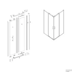 Nisdeur Lacus Vulcano Evo 120x200 Cm Schuifdeur Mat Zwart -Sealkin Badkamermeubilair Winkel laclasp3120btqi tech