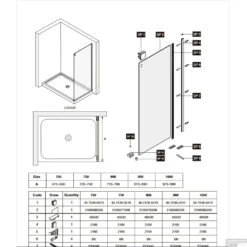 Douchecabine Lacus Procida 130 Cm Naar Binnen En Buiten Klapdeur 8mm Helder Glas (1 Zijwand) -Sealkin Badkamermeubilair Winkel lacus procida fisso tech 5
