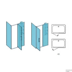 Douchecabine Lacus Lampedusa Met Glazen Planchet 100 Cm Klapdeur 8mm Nanoglas -Sealkin Badkamermeubilair Winkel lampedusa 01 douchedeur met planchetten tech 2 1