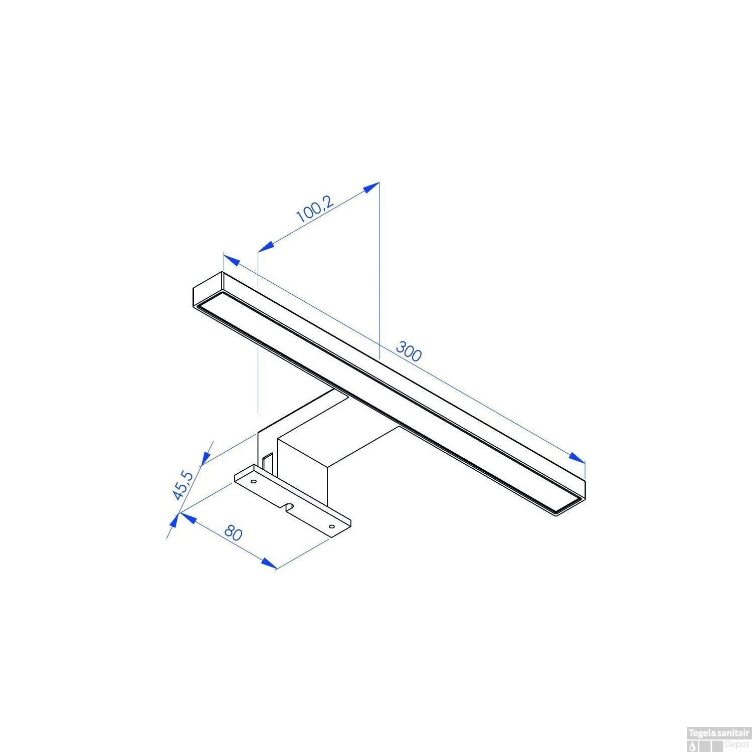 LED Spiegellamp Allibert Rigel 4,8 Watt 30x4,3x10cm Zilver 4 LED Spiegellamp Allibert Rigel 4,8 Watt 30x4,3x10cm Zilver - Afbeelding 2