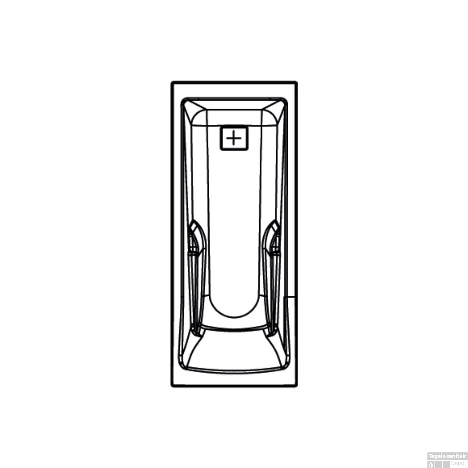 Ligbad Allibert Aero Confort Rechthoekig Bad 170x70x52 Cm Incl. Afvoerdeksel En Poten - Afbeelding 5