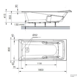 Ligbad Allibert Aero Confort Rechthoekig Bad 180x80x52 Cm Incl. Afvoerdeksel En Poten -Sealkin Badkamermeubilair Winkel ligbad allibert aero confort rechthoekig bad 180x80x52 cm incl. afvoerdeksel en poten tec