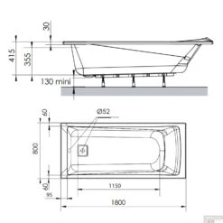 Ligbad Allibert Aero Rechthoekig Bad 180x80x52 Cm Incl. Afvoerdeksel En Poten -Sealkin Badkamermeubilair Winkel ligbad allibert aero rechthoekig bad 180x80x52 cm incl. afvoerdeksel en poten tec