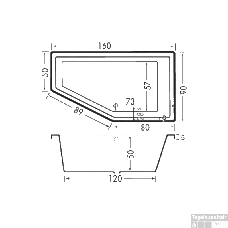 Ligbad Beterbad Xenz Society Rechts Acryl 160x90x50 Cm Cement 4 Ligbad Beterbad Xenz Society Rechts Acryl 160x90x50 Cm Cement - Afbeelding 2