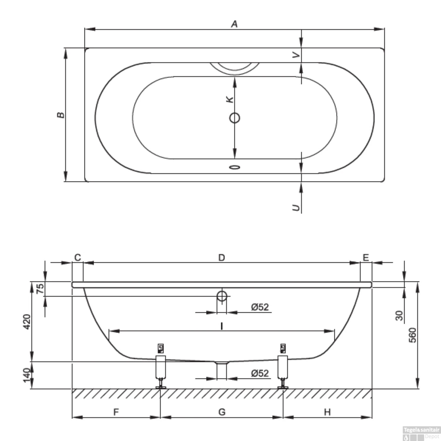 Ligbad Bette Starlet 175x80 Cm IV Pergamon 4 Ligbad Bette Starlet 175x80 Cm IV Pergamon - Afbeelding 2