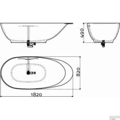 Ligbad Clou First 182x82x49cm Aluite Mat Wit (Vrijstaand) -Sealkin Badkamermeubilair Winkel ligbad clou first 182x82x49cm aluite mat wit vrijstaand tech