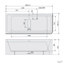 Ligbad Polysan Marlene 195x85x63 Cm Asymmetrisch Links Wit -Sealkin Badkamermeubilair Winkel ligbad polysan marlene 195x85x63 cm asymmetrisch links wit tech