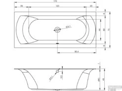 Ligbad Riho Linares 170x75 Cm Mat Wit -Sealkin Badkamermeubilair Winkel ligbad riho linares 170x75 cm mat wit tech