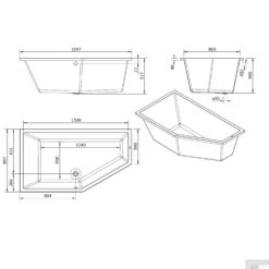 Ligbad Sanindusa Delta Compact Links 160x90 Cm Wit -Sealkin Badkamermeubilair Winkel ligbad sanindusa delta compact links 160x90 cm wit 2 1