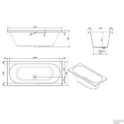 Ligbad Sanindusa Urb.y 180x80 Cm Acryl Wit -Sealkin Badkamermeubilair Winkel ligbad sanindusa urb.y 180x80 cm acryl wit tech 1