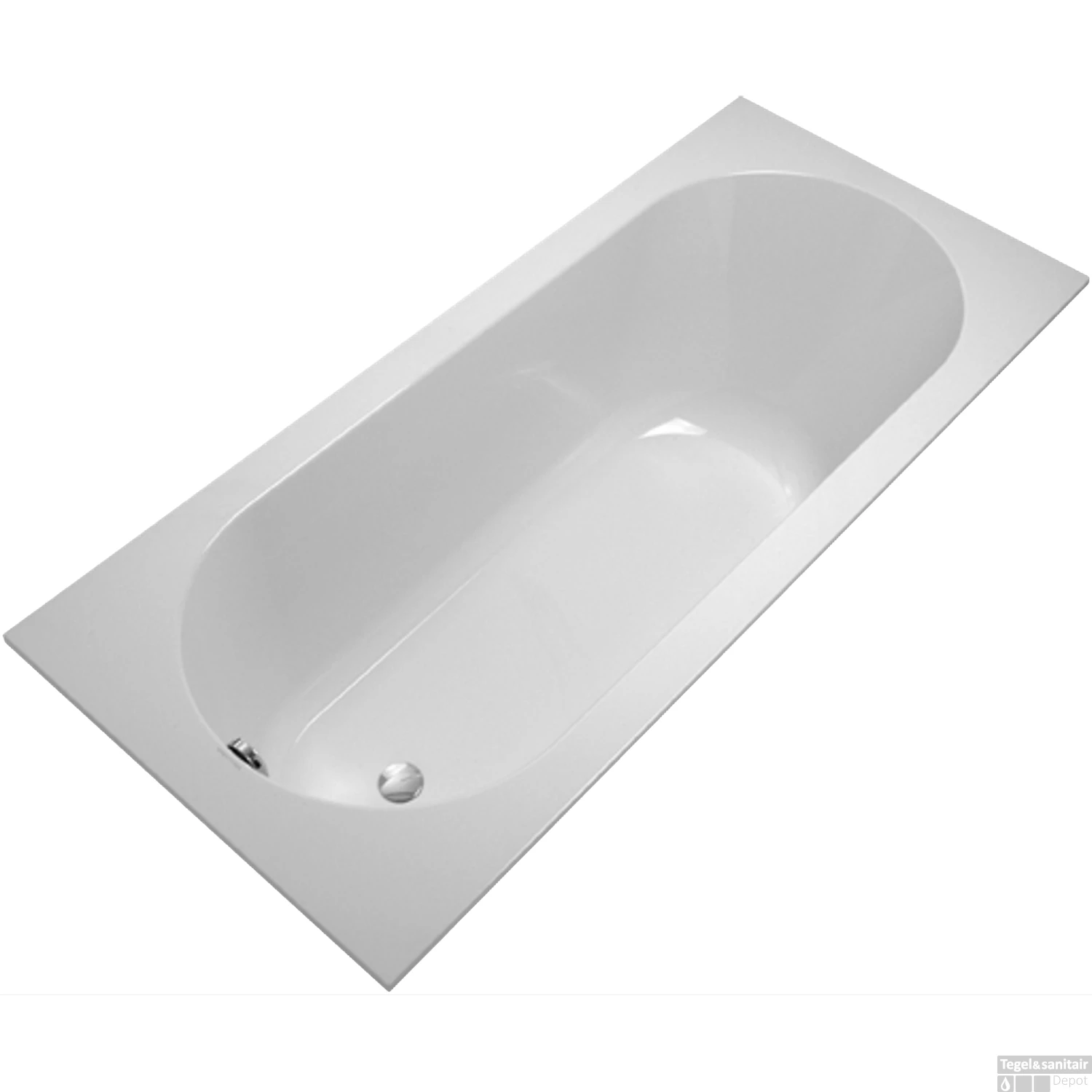Ligbad Villeroy & Boch Oberon Quaryl 180x80 CM Met Poten Wit Alpin