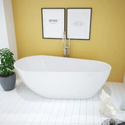 Ligbad Vrijstaand Boss & Wessing 173x85x56 Cm Wit -Sealkin Badkamermeubilair Winkel ligbad vrijstaand boss wessing 173x85x56 cm wit detail1