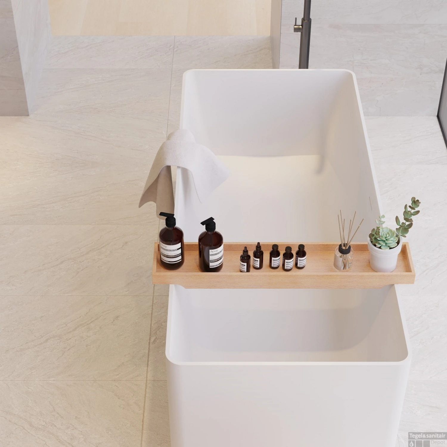 Ligbad Vrijstaand Ideavit Solidthin 160x70x55 Cm Solid Surface Mat Wit 4 Ligbad Vrijstaand Ideavit Solidthin 160x70x55 Cm Solid Surface Mat Wit - Afbeelding 2