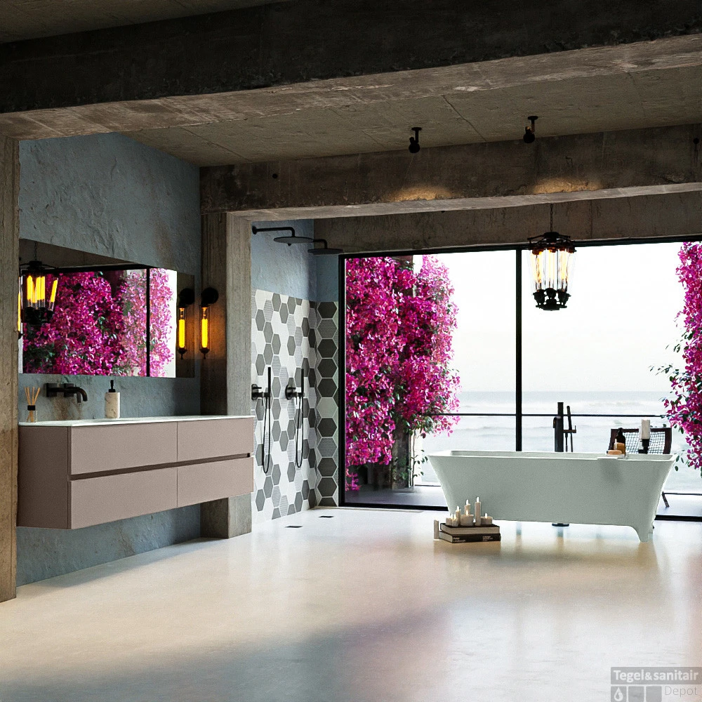 LUNDY Vrijstaand Bad 170x75cm Kleur Greey / Greey 4 LUNDY Vrijstaand Bad 170x75cm Kleur Greey / Greey - Afbeelding 2