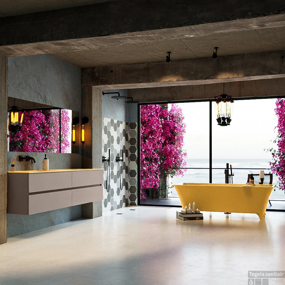 LUNDY Vrijstaand Bad 170x75cm Kleur Ocher / Ocher 4 LUNDY Vrijstaand Bad 170x75cm Kleur Ocher / Ocher - Afbeelding 2