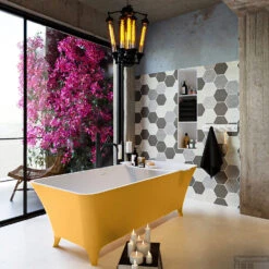 LUNDY Vrijstaand Bad 170x75cm Kleur Ocher / Talc -Sealkin Badkamermeubilair Winkel lundy 3 00014