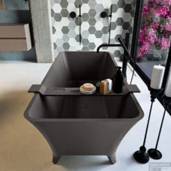 LUNDY Vrijstaand Bad 170x75cm Kleur Dark Grey / Dark Grey -Sealkin Badkamermeubilair Winkel lundy 4 00022