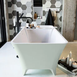 LUNDY Vrijstaand Bad 170x75cm Kleur Greey / Talc -Sealkin Badkamermeubilair Winkel lundy 5 00005