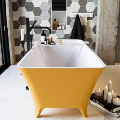 LUNDY Vrijstaand Bad 170x75cm Kleur Ocher / Talc -Sealkin Badkamermeubilair Winkel lundy 5 00014