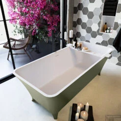 LUNDY Vrijstaand Bad 170x75cm Kleur Army / Talc -Sealkin Badkamermeubilair Winkel lundy 6 00010