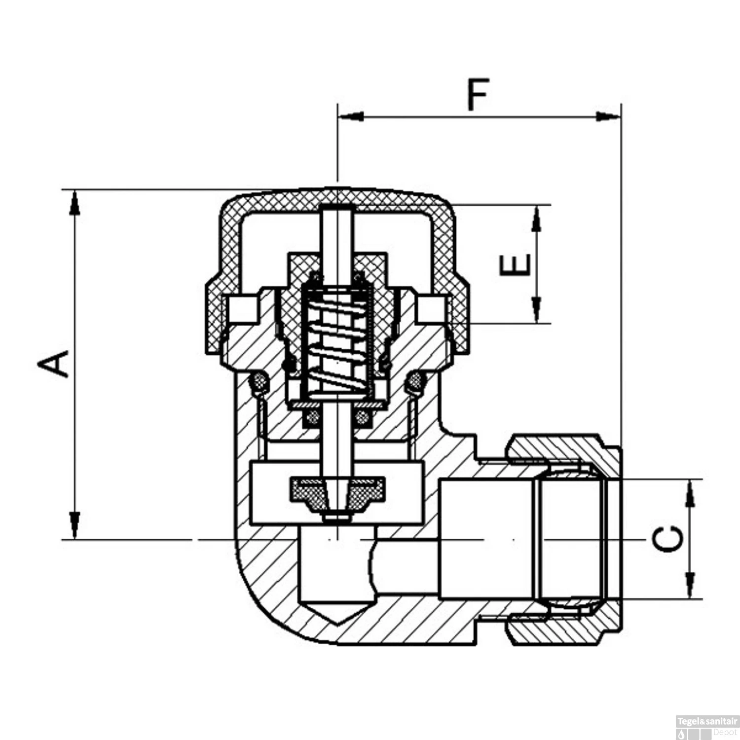 Luxe Radiator Aansluitset Riko Haaks Verkeerd Rechts Mat Zwart - Afbeelding 7