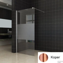 BWS Inloopdouche Pro Line Middenband 90x200 Geborsteld Messing Koper Profiel En Stang 10 BWS Inloopdouche Pro Line Middenband 90x200 Geborsteld Messing Koper Profiel En Stang -Sealkin Badkamermeubilair Winkel middenband koper 1