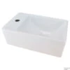 Fontein Rhea Mini XXS 30,5x18x11cm Wit (kraangat Links) -Sealkin Badkamermeubilair Winkel mini xxs keramische fontein rhea wit kraangat links 30 x 18 cm 2