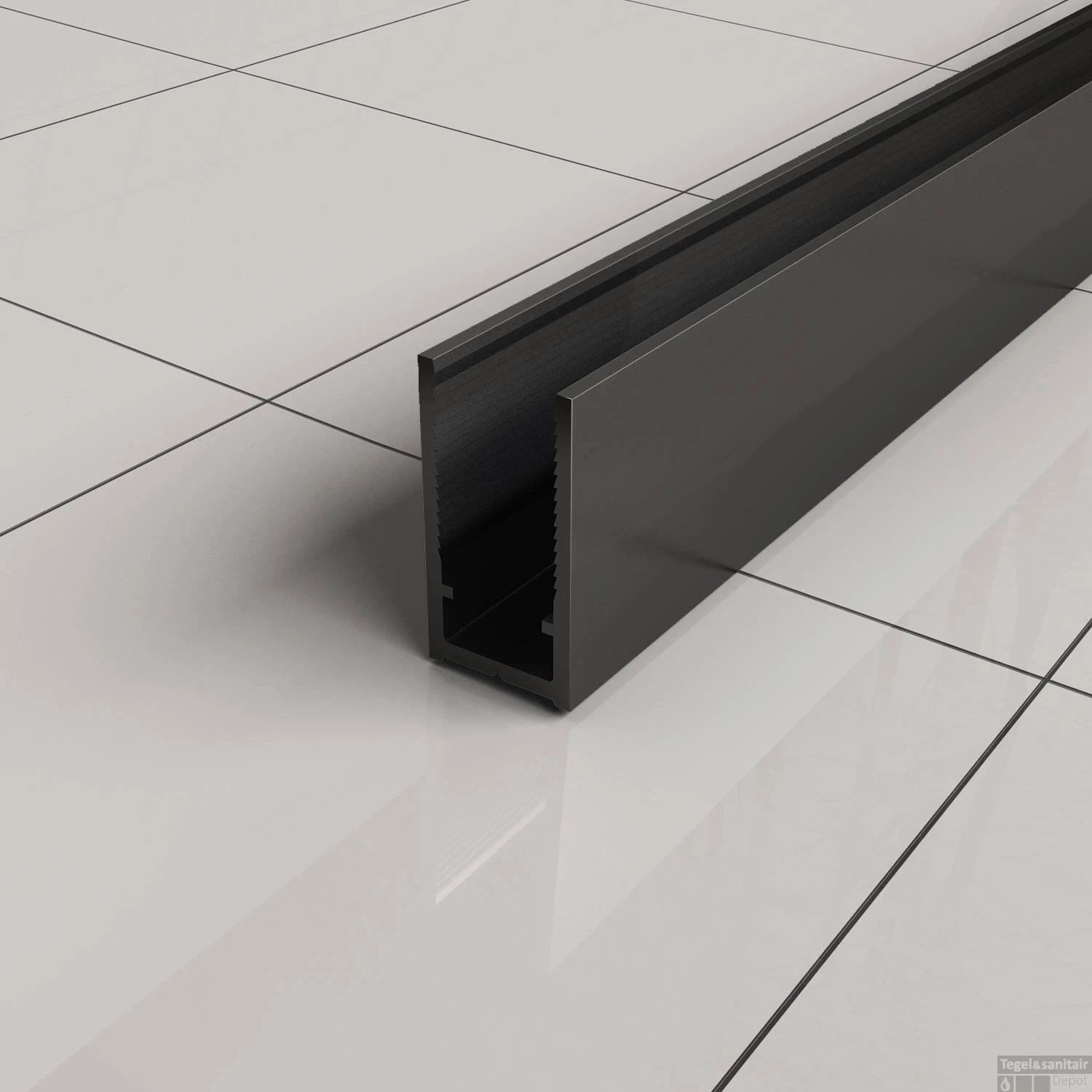 BWS Inloopdouche Pro Line Helderglas 75x200 8mm Nano Coating Mat Zwart Profiel En Stang 6 BWS Inloopdouche Pro Line Helderglas 75x200 8mm Nano Coating Mat Zwart Profiel En Stang - Afbeelding 4