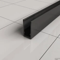 BWS Safetyglass Inloopdouche Verticale Stang 120x200 10mm Nano Coating Mat Zwart -Sealkin Badkamermeubilair Winkel muurprofiel mat zwart 12 3 1 1