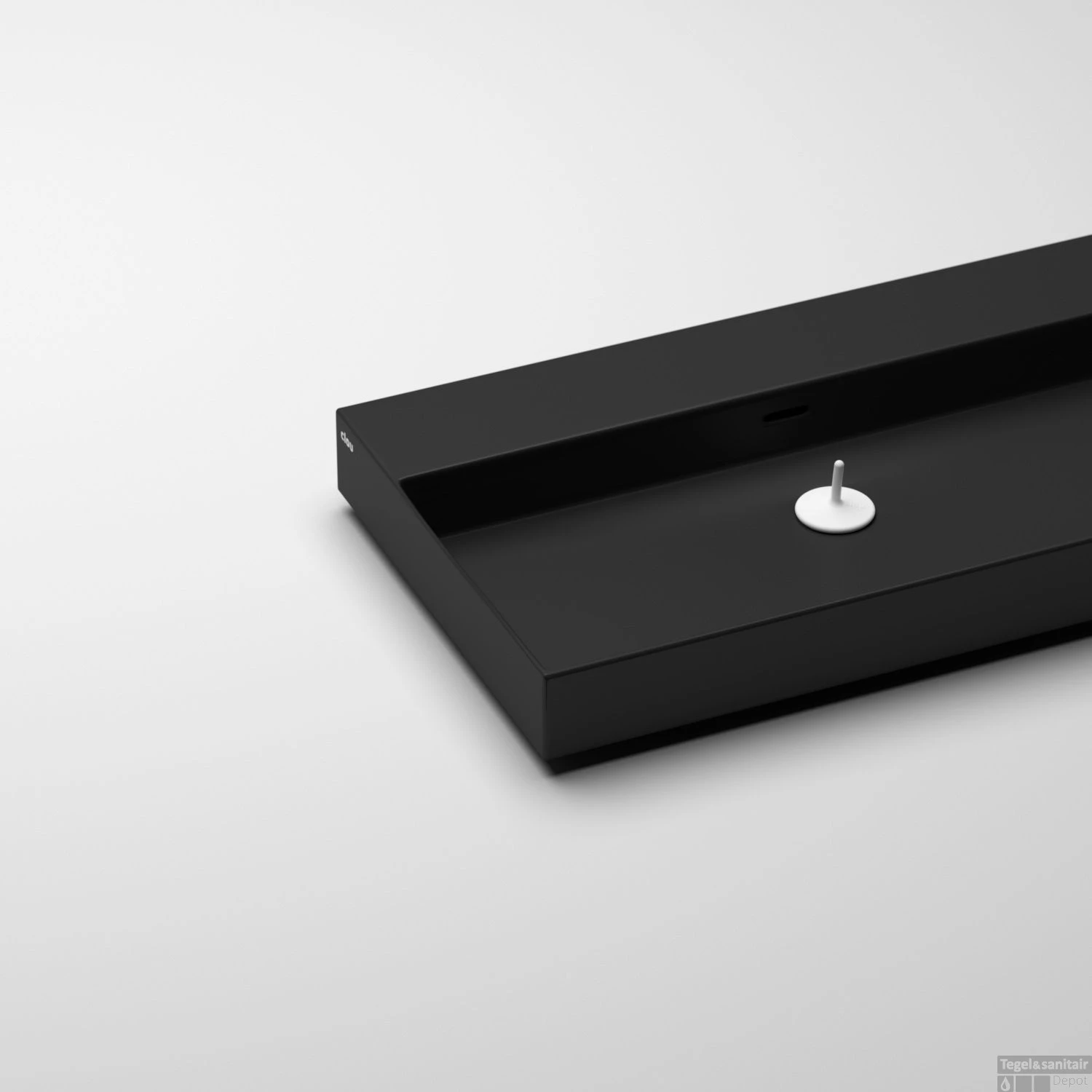 Clou New Wash Me Wastafel 70x42x8cm Met 3 Voorbewerkte Kraangaten Zwart Mat Keramiek 5 Clou New Wash Me Wastafel 70x42x8cm Met 3 Voorbewerkte Kraangaten Zwart Mat Keramiek - Afbeelding 3