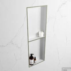 MONDIAZ EASY Nis 149,5x29,5cm In Solid Surface Kleur Army | Talc. 2 Vakken Geschikt Voor In- Of Opbouw -Sealkin Badkamermeubilair Winkel nis r army 2 00008 13788763182701