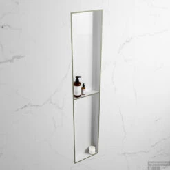 MONDIAZ EASY Nis 89,5x29,5cm In Solid Surface Kleur Army | Talc. 2 Vakken Geschikt Voor In- Of Opbouw -Sealkin Badkamermeubilair Winkel nis r army 2 00009 13788763182640