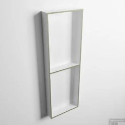 MONDIAZ EASY Nis 149,5x29,5cm In Solid Surface Kleur Army | Talc. 2 Vakken Geschikt Voor In- Of Opbouw