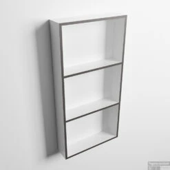 MONDIAZ EASY Nis 59,5x29,5cm In Solid Surface Kleur DarkGrey | Talc. 3 Vakken Geschikt Voor In- Of Opbouw