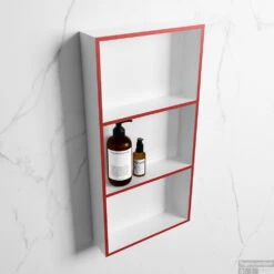 MONDIAZ EASY Nis 59,5x29,5cm In Solid Surface Kleur Fire | Talc. 3 Vakken Geschikt Voor In- Of Opbouw -Sealkin Badkamermeubilair Winkel nis r fire 1 00010 13788763182580