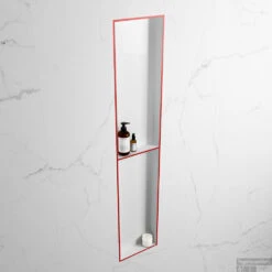 MONDIAZ EASY Nis 89,5x29,5cm In Solid Surface Kleur Fire | Talc. 2 Vakken Geschikt Voor In- Of Opbouw -Sealkin Badkamermeubilair Winkel nis r fire 2 00009 13788763182643