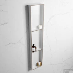 MONDIAZ EASY Nis 149,5x29,5cm In Solid Surface Kleur Smoke | Talc. 3 Vakken Geschikt Voor In- Of Opbouw -Sealkin Badkamermeubilair Winkel nis r smoke 1 00012 13788763182823