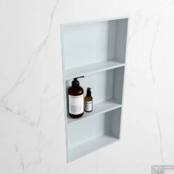 MONDIAZ EASY Nis 59,5x29,5cm In Solid Surface Kleur Clay | Clay. 3 Vakken Geschikt Voor In- Of Opbouw -Sealkin Badkamermeubilair Winkel nis v clay 2 00010 13788763182592