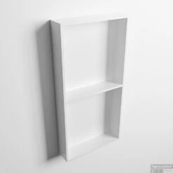 MONDIAZ EASY Nis 59,5x29,5cm In Solid Surface Kleur Talc | Talc. 2 Vakken Geschikt Voor In- Of Opbouw