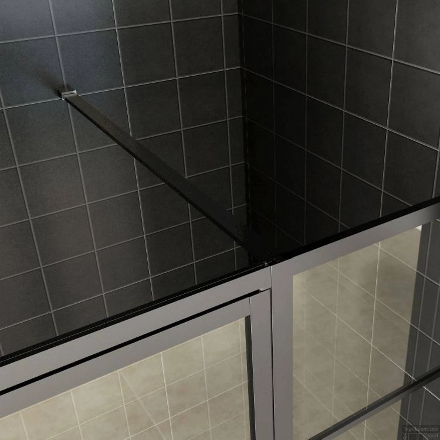 Nisdeur Wiesbaden Horizon Met Vast Paneel 90x200 Cm 8 Mm NANO Mat Zwart 5 Nisdeur Wiesbaden Horizon Met Vast Paneel 90x200 Cm 8 Mm NANO Mat Zwart - Afbeelding 3