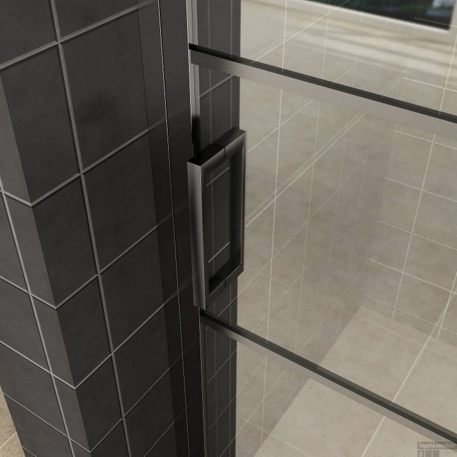 Nisdeur Wiesbaden Horizon Met Vast Paneel 90x200 Cm 8 Mm NANO Mat Zwart 7 Nisdeur Wiesbaden Horizon Met Vast Paneel 90x200 Cm 8 Mm NANO Mat Zwart - Afbeelding 5