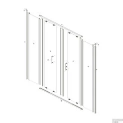 Nisdeur Lacus Stromboli Evo 2 Schuifdeuren 180x200 Cm Chroom -Sealkin Badkamermeubilair Winkel nisdeur lacus stromboli evo 2 schuifdeuren chroom tech