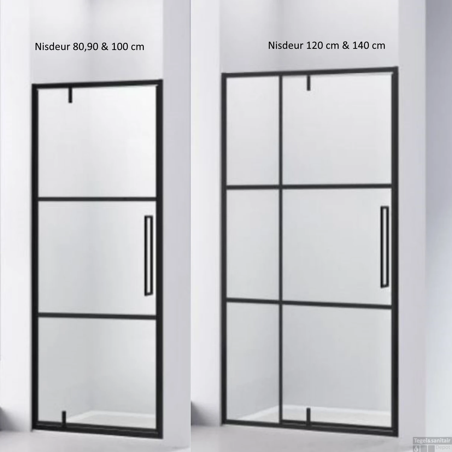 Nisdeur Van Rijn ST04 Aluminium Profiel 6 Mm Helder Glas Zwart Frame (Alle Maten) 5 Nisdeur Van Rijn ST04 Aluminium Profiel 6 Mm Helder Glas Zwart Frame (Alle Maten) - Afbeelding 3