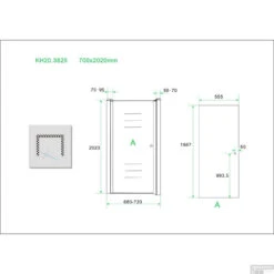 Nisdeur Wiesbaden Met Profiel 70x202 Cm 8mm NANO Coating -Sealkin Badkamermeubilair Winkel nisdeur wiesbaden met profiel 70x202 cm 8mm nano coating tech