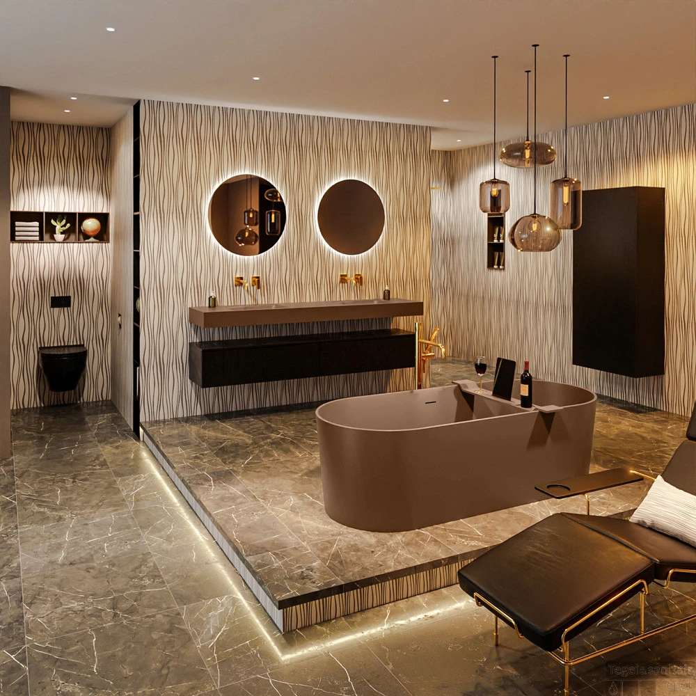 NOBLE Vrijstaand Bad 180x75cm Kleur Rust / Rust 4 NOBLE Vrijstaand Bad 180x75cm Kleur Rust / Rust - Afbeelding 2