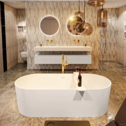 NOBLE Vrijstaand Bad 180x75cm Kleur Linen / Talc 12 NOBLE Vrijstaand Bad 180x75cm Kleur Linen / Talc -Sealkin Badkamermeubilair Winkel noble 2 00004