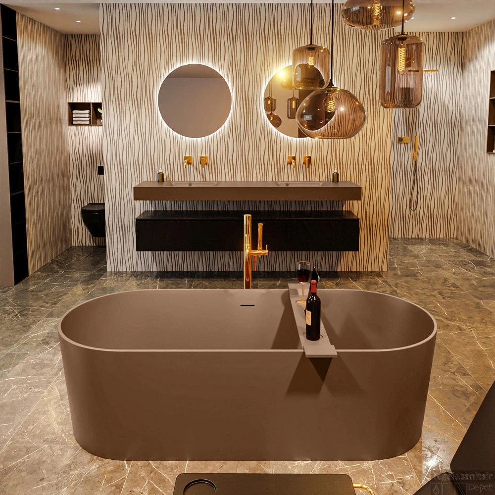 NOBLE Vrijstaand Bad 180x75cm Kleur Rust / Rust 5 NOBLE Vrijstaand Bad 180x75cm Kleur Rust / Rust - Afbeelding 3