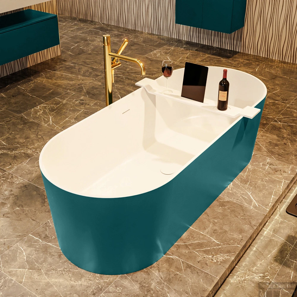 NOBLE Vrijstaand Bad 180x75cm Kleur Smag / Talc 6 NOBLE Vrijstaand Bad 180x75cm Kleur Smag / Talc - Afbeelding 4