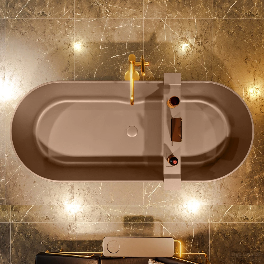 NOBLE Vrijstaand Bad 180x75cm Kleur Rust / Rust 7 NOBLE Vrijstaand Bad 180x75cm Kleur Rust / Rust - Afbeelding 5